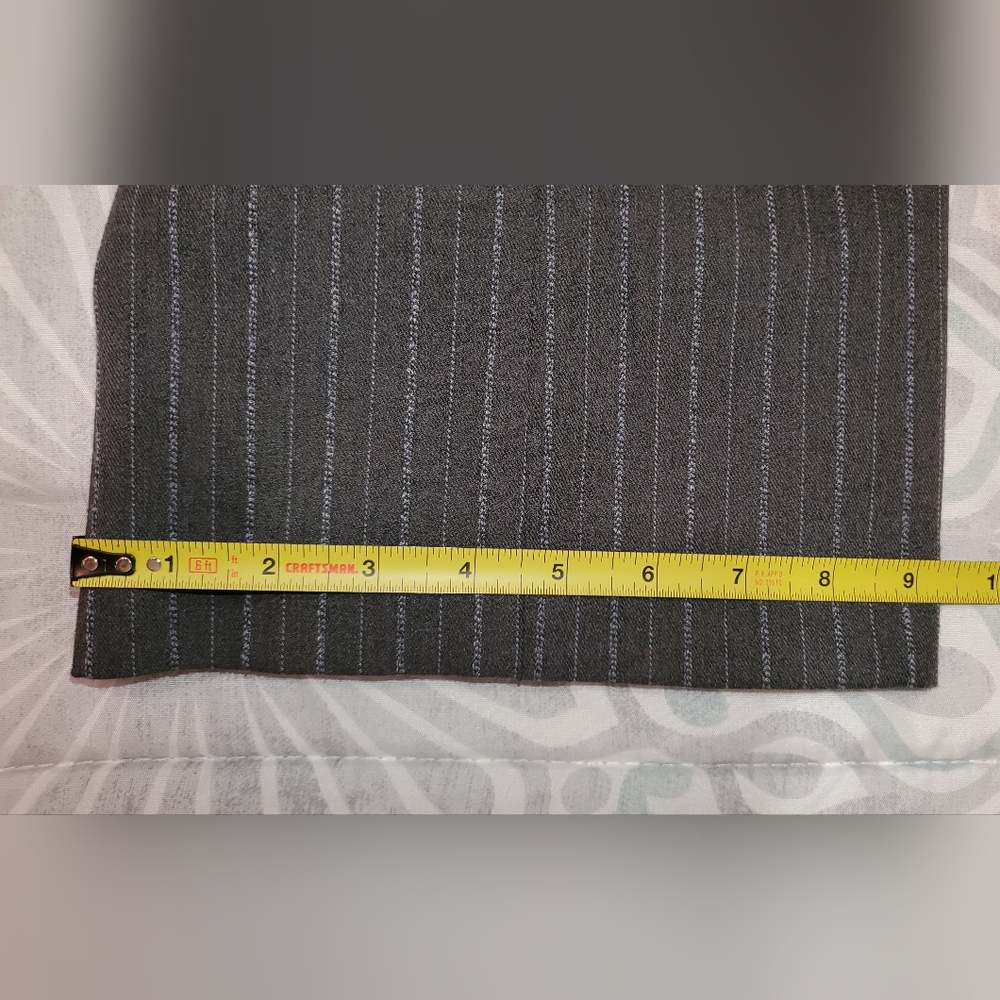 Womens Signature By Larry Levine 2pc Pantsuit, Dark Blueish Gray With Pinstripes - Picture 10 of 13